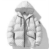 Vyriška žieminė šilta striukė Stora medvilnė su gobtuvu su gobtuvu su gobtuvu, spausdinta raidėmis Parkas Vyriški drabužiai Madingi paltai, negabaritinis 5XL