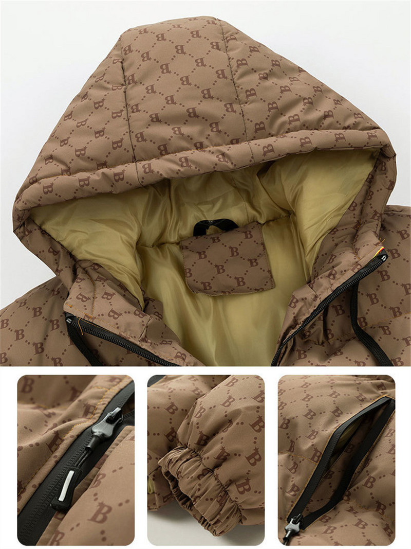 Vyriška žieminė šilta striukė Stora medvilnė su gobtuvu su gobtuvu su gobtuvu, spausdinta raidėmis Parkas Vyriški drabužiai Madingi paltai, negabaritinis 5XL