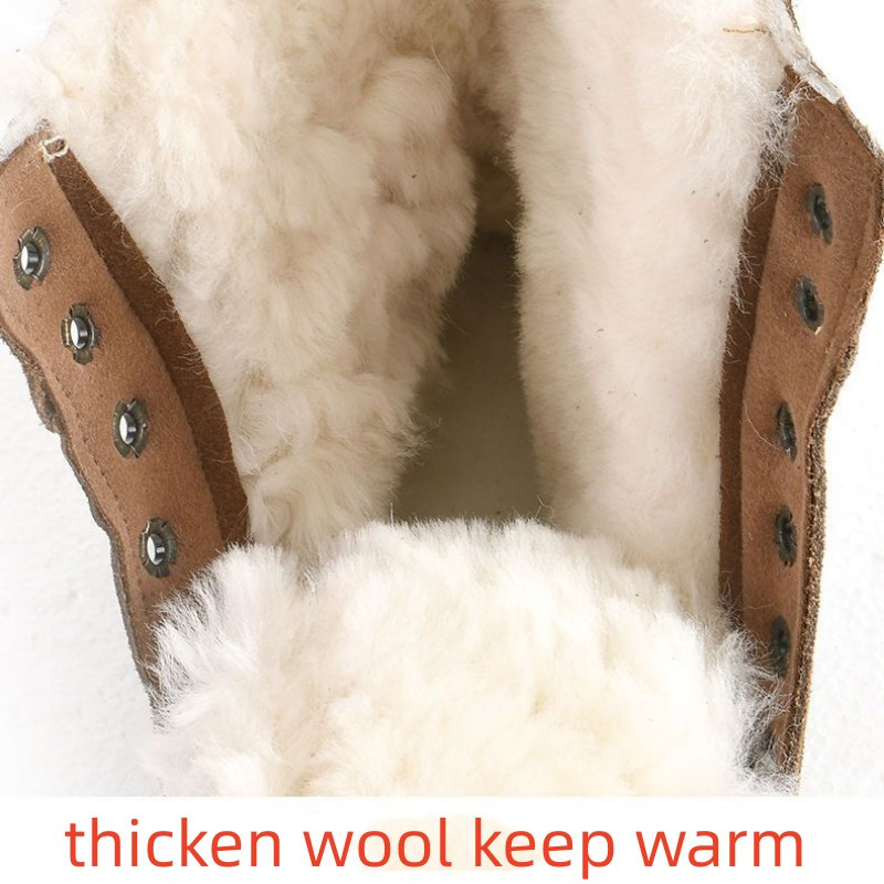 Sshooer Muške čizme Zaštitne radne čizme otporne na udarce od kravlje kože Vodootporne cipele od deblje vune Toplo krzno Zimske cipele za snijeg