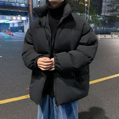KAPMENTS Y2k Harajuku Solid Warm Winter Puffer Jacket 2023 Parkas Windbreakers Japanese Streetwear Κορεάτικο παλτό με φούσκα μόδας