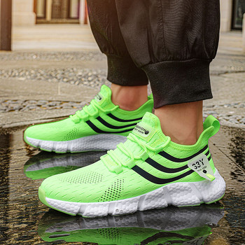 Мъжки обувки Ежедневни мъжки леки дишащи маратонки Вулканизирана мрежа Флуоресцентни мъжки удобни спортни обувки за джогинг Zapatos