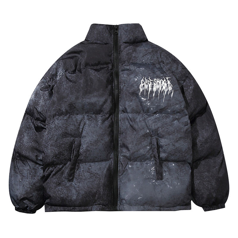 Tie Dye Graffiti Parka Jackets Ανδρικά Hip Hop Streetwear Oversize με επένδυση Parkas Winter Harajuku Casual Warm Puffer Down παλτό Parka