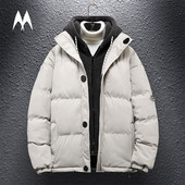 Iarna bărbați la modă fleece îngroșați parka Streetwear Harajuku ocazional paltoane rezistente la vânt parka caldă jachete bărbați largi cu glugă