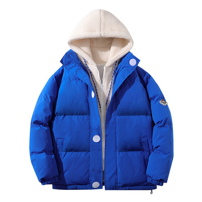 Iarna bărbați la modă fleece îngroșați parka Streetwear Harajuku ocazional paltoane rezistente la vânt parka caldă jachete bărbați largi cu glugă