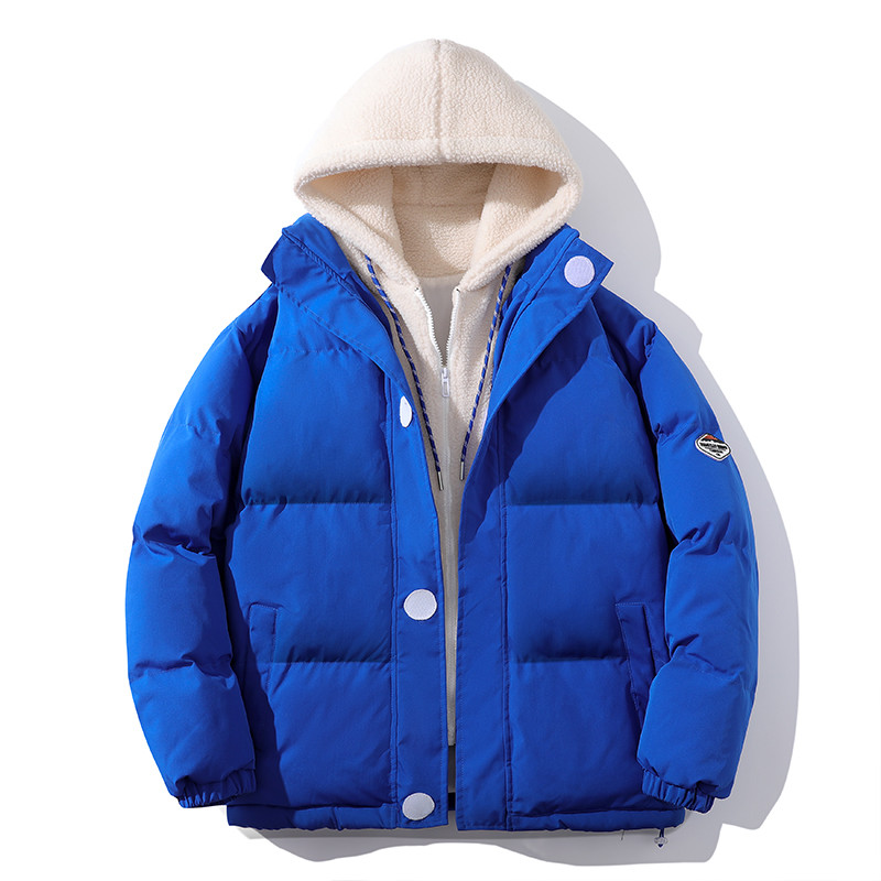 Iarna bărbați la modă fleece îngroșați parka Streetwear Harajuku ocazional paltoane rezistente la vânt parka caldă jachete bărbați largi cu glugă