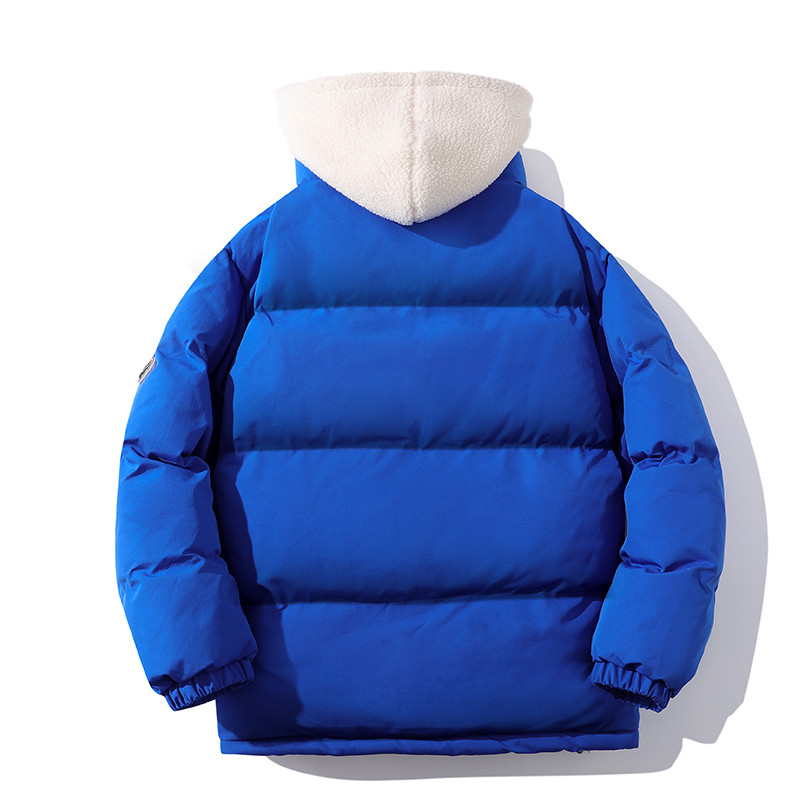 Iarna bărbați la modă fleece îngroșați parka Streetwear Harajuku ocazional paltoane rezistente la vânt parka caldă jachete bărbați largi cu glugă