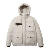 FW22 Χειμερινά Μπουφάν Πάρκα για Άντρες Γυναικείες Μονόχρωμο Παλτό Χειμερινό μπουφάν με κουκούλα πολλαπλών τσέπης για ζευγάρια