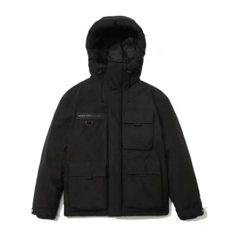 FW22 Χειμερινά Μπουφάν Πάρκα για Άντρες Γυναικείες Μονόχρωμο Παλτό Χειμερινό μπουφάν με κουκούλα πολλαπλών τσέπης για ζευγάρια