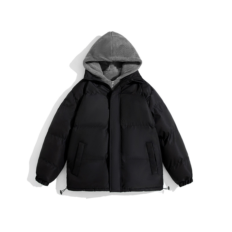Φθινοπωρινά ανδρικά ανδρικά κουκούλα με κουκούλα μόδας ψεύτικο παλτό δύο τεμαχίων αντιανεμικό ζεστό μπουφάν Ανδρικά μονόχρωμα μπουφάν Parka Patchwork