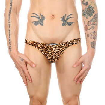 Ανδρικά σέξι σλιπ εσώρουχα Leopard Print Ανδρικά εσώρουχα που αναπνέουν με κυρτή τσάντα σώβρακο Μόδα εσώρουχα με χαμηλή μέση