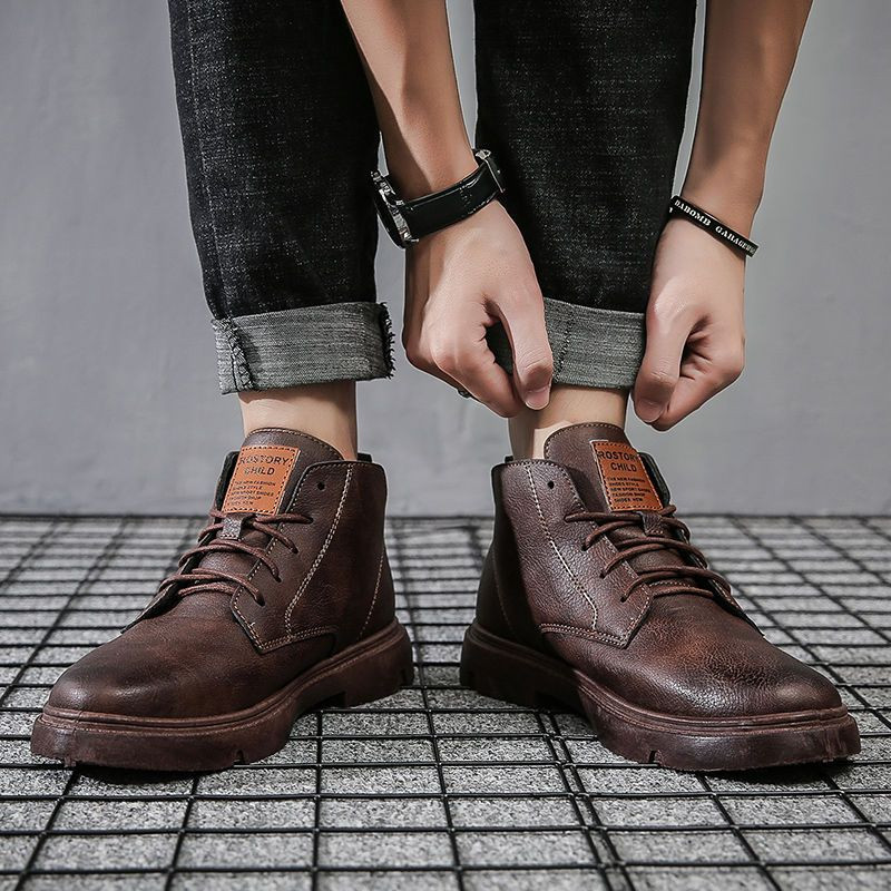 Pánske Martinské čižmy, letné, tenké, priedušné, nový trend, vintage čižmy, vysoké, retro, plus zamatové, ležérne pánske čižmy