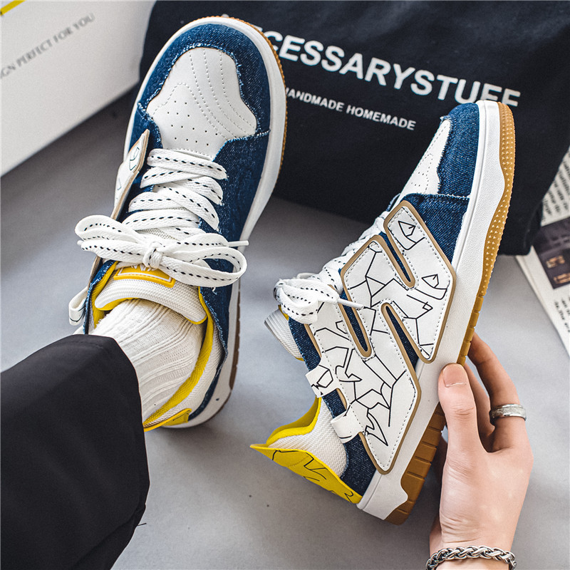 Pánska obuv 2023 Nový trend Univerzálny hongkonský štýl Výklenkový dizajn Športová a voľnočasová obuv Priedušné kožené nízke ploché topánky