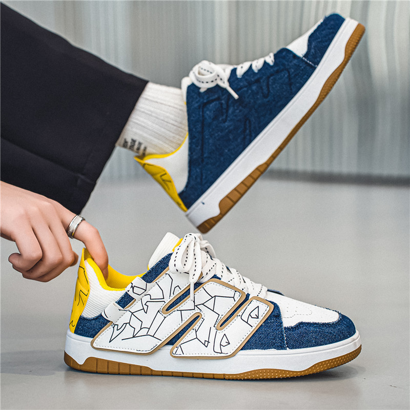 Pánska obuv 2023 Nový trend Univerzálny hongkonský štýl Výklenkový dizajn Športová a voľnočasová obuv Priedušné kožené nízke ploché topánky