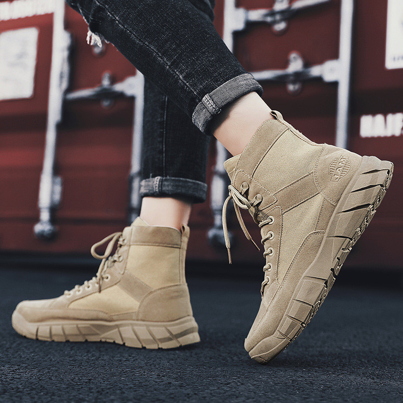 Cizme militare Cizme de deșert pentru bărbați Commando Cizme Martin Trend pentru bărbați Cizme pentru instrumente de exterior pentru bărbați Cizme înalte de bumbac Cizme militare pentru bărbați