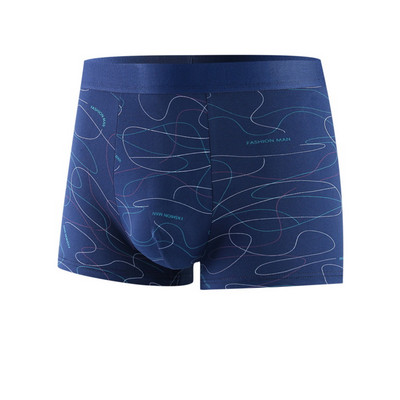 Boxeri Bărbați Chiloți Imprimați Linia U Chiloți Convex Pantaloni scurti confortabili Bumbac Lenjerie de corp solidă pentru bărbați Slip respirabil 4XL Lenjerie