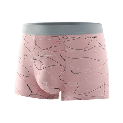 Boxeri Bărbați Chiloți Imprimați Linia U Chiloți Convex Pantaloni scurti confortabili Bumbac Lenjerie de corp solidă pentru bărbați Slip respirabil 4XL Lenjerie