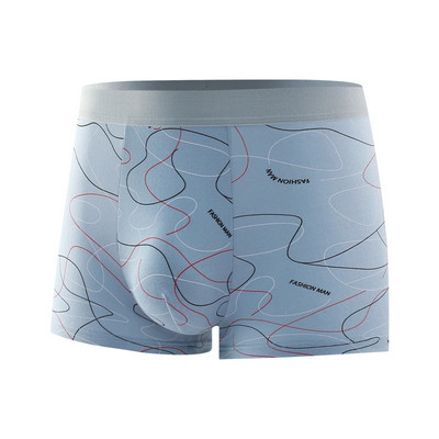 Boxeri Bărbați Chiloți Imprimați Linia U Chiloți Convex Pantaloni scurti confortabili Bumbac Lenjerie de corp solidă pentru bărbați Slip respirabil 4XL Lenjerie