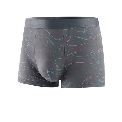 Boxeri Bărbați Chiloți Imprimați Linia U Chiloți Convex Pantaloni scurti confortabili Bumbac Lenjerie de corp solidă pentru bărbați Slip respirabil 4XL Lenjerie