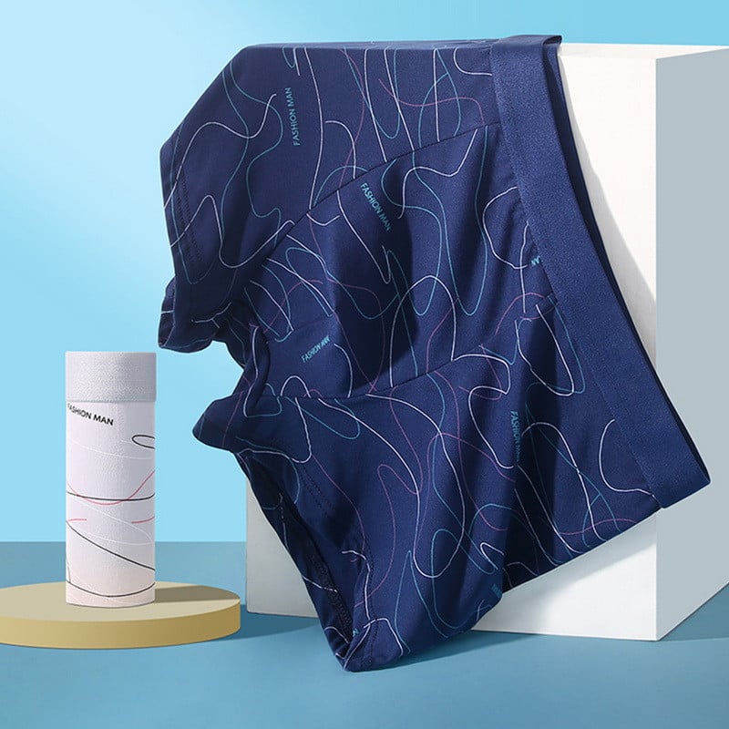 Boxeri Bărbați Chiloți Imprimați Linia U Chiloți Convex Pantaloni scurti confortabili Bumbac Lenjerie de corp solidă pentru bărbați Slip respirabil 4XL Lenjerie