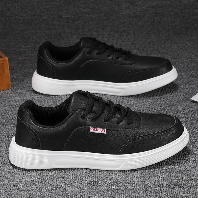Pantofi pentru bărbați Pantofi de sport ocazional pentru bărbați, piele PU ușoară, confortabili cu șireturi, pantofi de tenis alb, plat, Zapatillas Hombre