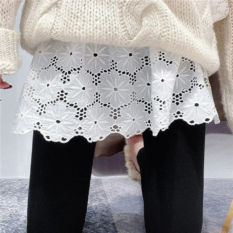 Ženska čipkasta mini suknja s produžetkom košulje, podesiva slojevita lažna gornja niža čipkana suknja do pola dužine s podijeljenim dijelovima