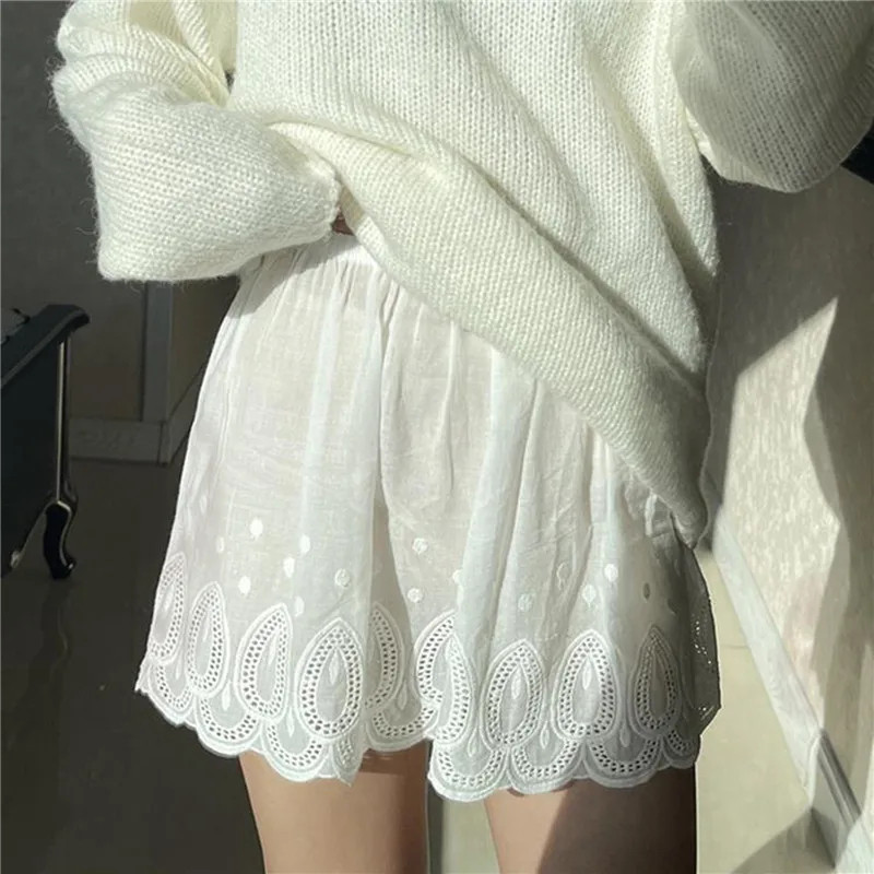 Ženska čipkasta mini suknja s produžetkom košulje, podesiva slojevita lažna gornja niža čipkana suknja do pola dužine s podijeljenim dijelovima