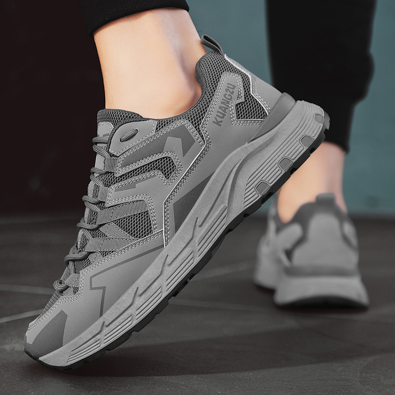 Muške modne lagane prozračne cipele za trčanje na vezanje za muškarce Mrežaste tenisice na vezanje Ležerne muške cipele protiv mirisa Tenis Masculino