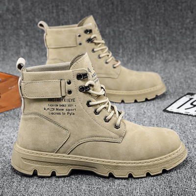 Cizme bărbați cu fermoar piele gleznă pantofi ocazional pentru bărbați toamnă iarnă înaltă scule în aer liber motocicletă moda marime cizme calde