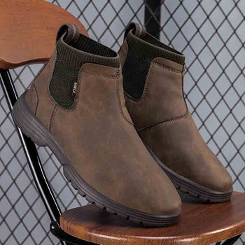 Αγγλικό στυλ Chelsea Boots Ανδρικά ψηλά παπούτσια με χοντρές σόλες Vintage επαγγελματικές κοντές μπότες Ανδρικές μπότες από Casual παπούτσια