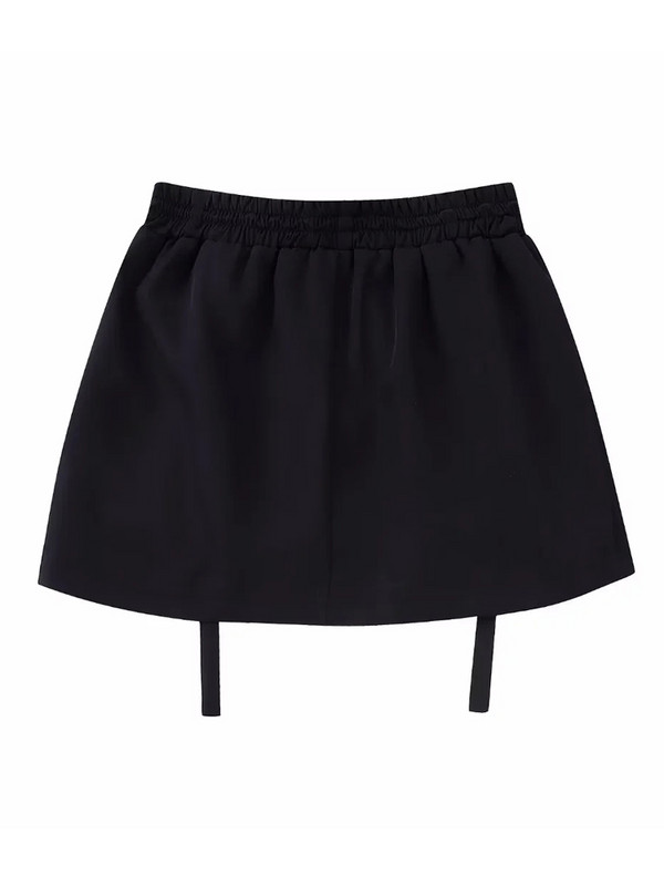 TRAF Crne mini suknje Ženska kargo suknja visokog struka 2022. Modna ženska suknja jesen zima Ulična odjeća Kratke suknje za žene