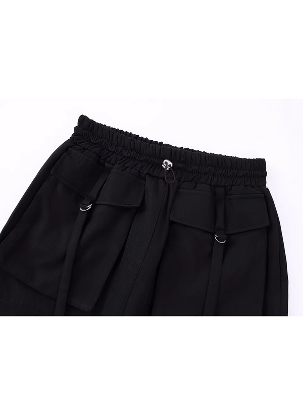 TRAF Crne mini suknje Ženska kargo suknja visokog struka 2022. Modna ženska suknja jesen zima Ulična odjeća Kratke suknje za žene