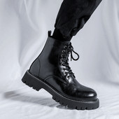 Ανδρικά ψηλά παπούτσια μόδας Νέα μοτοσικλέτα και μποτάκια αδιάβροχα ανδρικά δερμάτινα παπούτσια Ανδρικά παπούτσια casual μπότες Άνοιξη και Φθινόπωρο