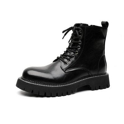 Ανδρικά ψηλά παπούτσια μόδας Νέα μοτοσικλέτα και μποτάκια αδιάβροχα ανδρικά δερμάτινα παπούτσια Ανδρικά παπούτσια casual μπότες Άνοιξη και Φθινόπωρο