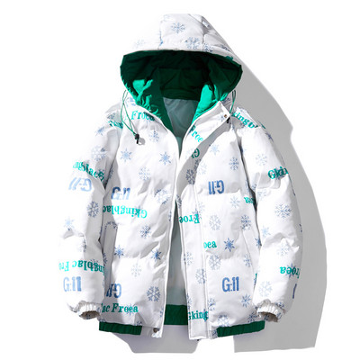 Nouă modă de iarnă Parka groase și caldă pentru bărbați, căptușită din bumbac, pardesiu termic, jachetă cu glugă, haină de exterior, design de modă pentru bărbați