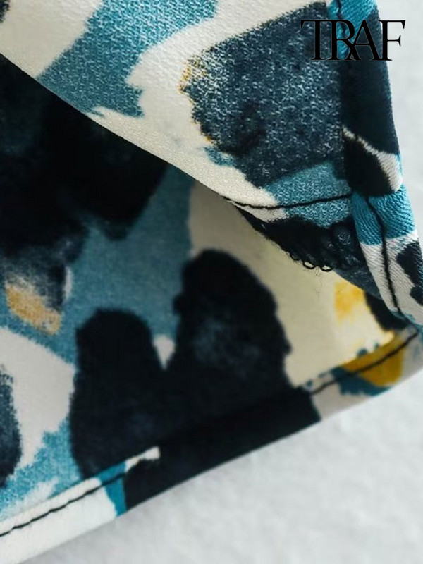 TRAF Ženska moda s nabranim prednjim prorezom Midi suknja sa životinjskim printom Vintage Ženske suknje visokog struka sa patentnim zatvaračem Mujer