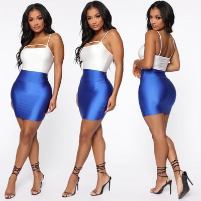 Ženske seksi pencil mini suknje Ljeto 2020. Ženske rastezljive, tanke suknje uz kroj s visokim strukom, Ležerna klupska odjeća, kratke suknje