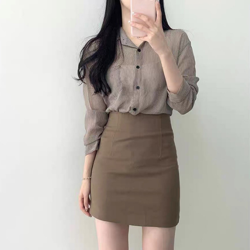 Fuste formale de birou pentru femeie negru alb cu talie înaltă fustă de damă wrap midi strânsă ofertă transport gratuit haine ieftine de calitate V