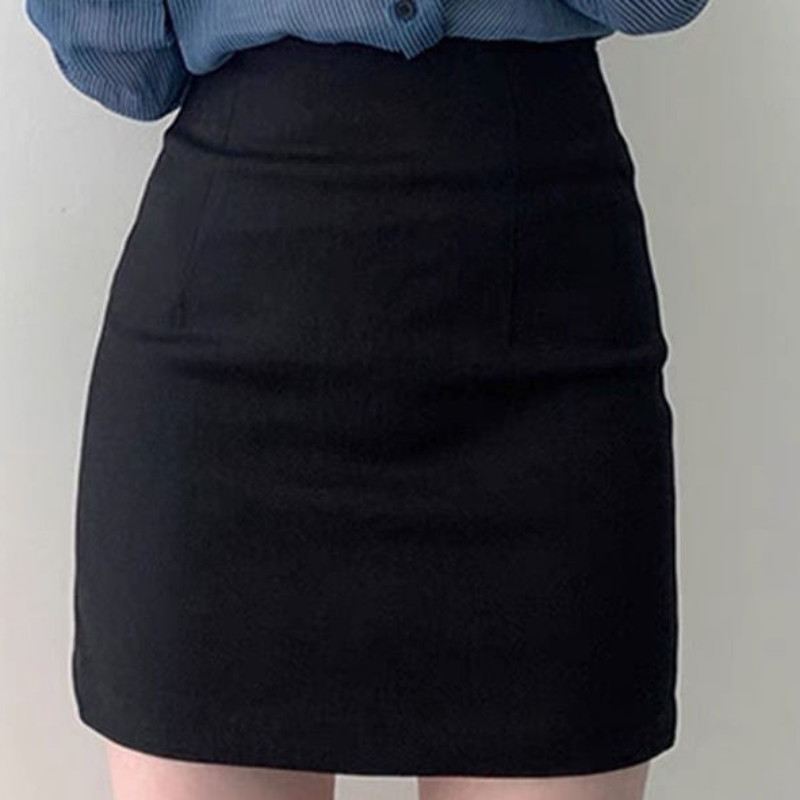 Fuste formale de birou pentru femeie negru alb cu talie înaltă fustă de damă wrap midi strânsă ofertă transport gratuit haine ieftine de calitate V