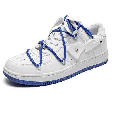 αθλητικά παπούτσια Ανδρικά Γυναικεία Μπλε Love Designer Κλασικά αναπνεύσιμα, περιστασιακά αθλητικά παπούτσια Γυναικεία Υπαίθρια Περπάτημα τένις Little White Shoes QX003