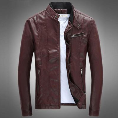 Pánska PU bunda, módna motocyklová motorkárska bunda z umelej kože, pánske jarné a jesenné oblečenie, pánske klasické zamatové kabáty