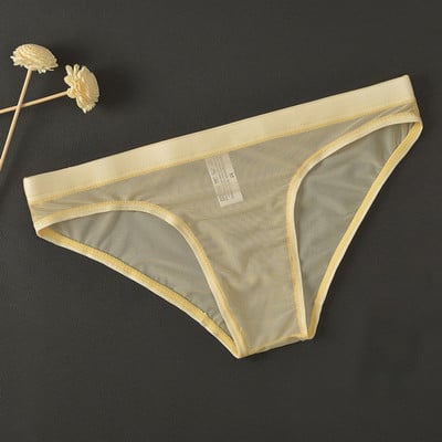 Meeste jääsiidist seksikas aluspesu Madala kõrgusega püksid, õmblusteta hingav võrkpüksid, läbipaistev pesu Madala vöökohaga pehme aluspesu