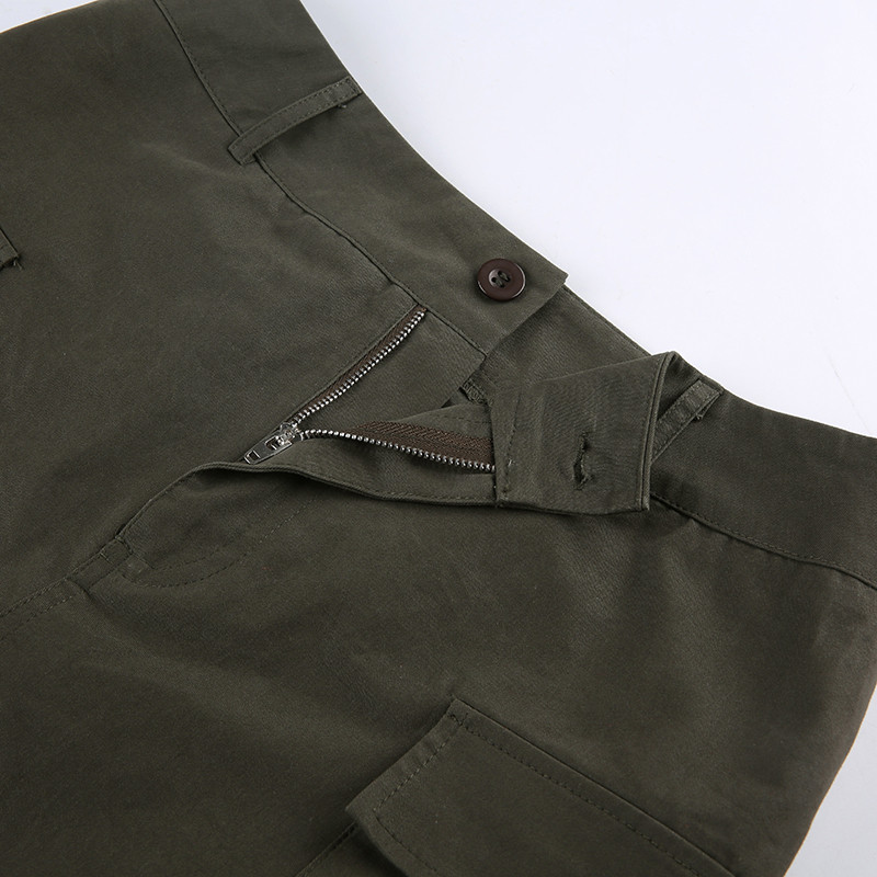 Y2K Γκρι Φούστες Cargo Τσέπες Χαμηλή μέση Grunge Μόδα Streetwear Ίσιες φούστες Αισθητική Κορεάτικη στολή Chic New