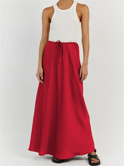 Tossy Summer For Women Maxi Slim Slim Loose Lace-Up Κομψά ρούχα για πάρτι Φούστα Μασίφ ψηλόμεση Casual μακριά φούστα Y2k