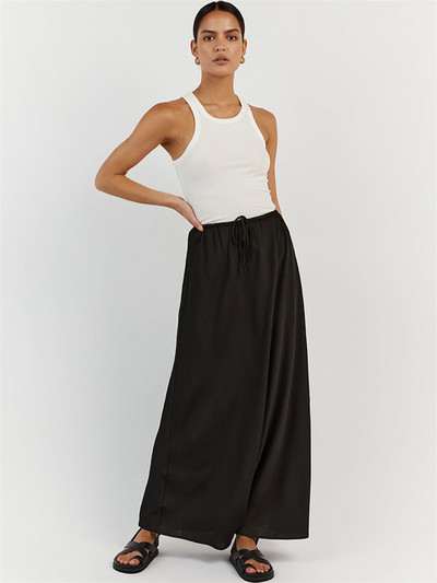 Tossy Summer For Women Maxi Slim Slim Loose Lace-Up Κομψά ρούχα για πάρτι Φούστα Μασίφ ψηλόμεση Casual μακριά φούστα Y2k