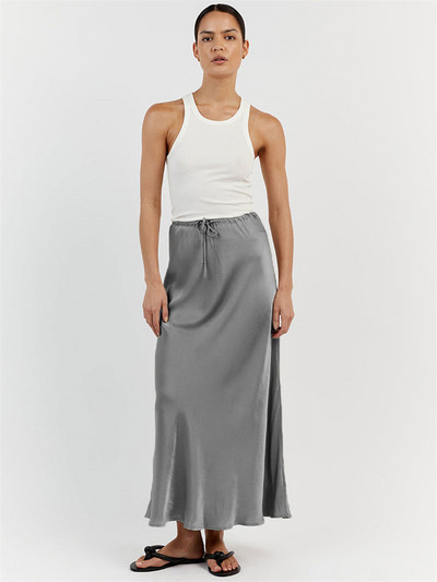 Tossy Summer For Women Maxi Slim Slim Loose Lace-Up Κομψά ρούχα για πάρτι Φούστα Μασίφ ψηλόμεση Casual μακριά φούστα Y2k