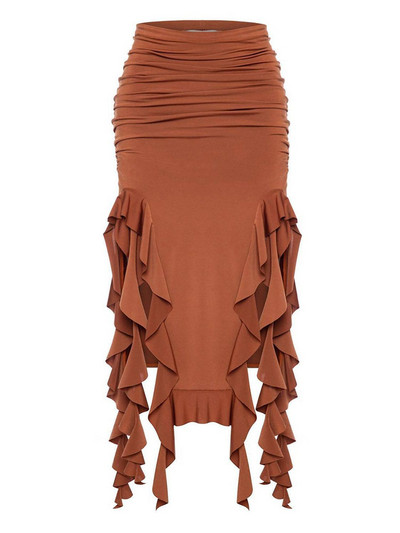 TARUXY Ψηλόμεση Bodycon Φούστα για Γυναικεία 2023 Casual Hollow Out Tassel Faldas Ajustadas Side Slit Party Maxi Skirts Woman