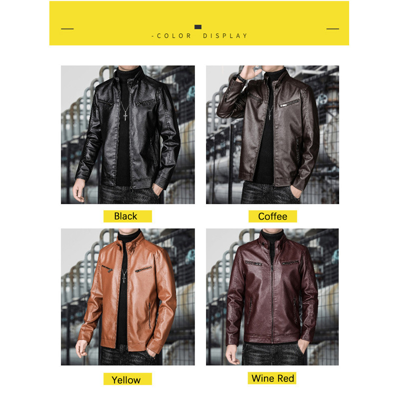 BROWON Nova muška kožna jakna 2023. Modni kožni kaput sa samostojećim ovratnikom za proljeće i jesen 2023. Muška ležerna odjeća za motocikle Odjeća