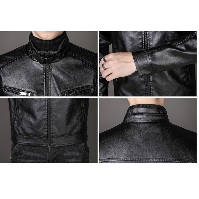 BROWON Nova muška kožna jakna 2023. Modni kožni kaput sa samostojećim ovratnikom za proljeće i jesen 2023. Muška ležerna odjeća za motocikle Odjeća