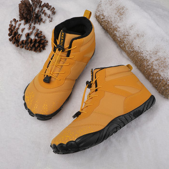 Зимни ботуши за сняг Мъжки ботуши с голям размер Дълги плюшени топли ежедневни обувки на открито Унисекс маратонки за ходене Неплъзгащи се Издръжливи