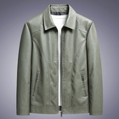 Muška kožna jakna marke BROWON 2023. Muške jakne s otvorenim ovratnikom za travanj i jesen Ležerna jednobojna gornja odjeća Muška odjeća